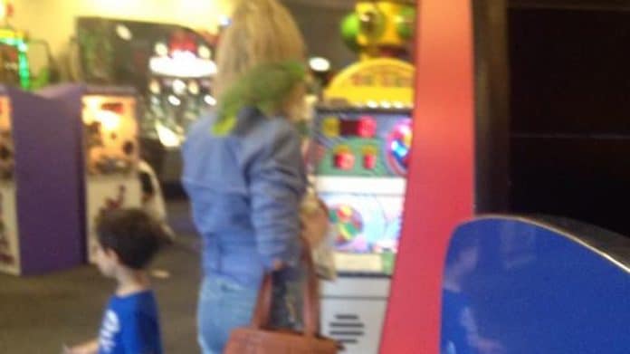Lady Takes Her Bird To Palm Desert Chuck E Cheeses Cactus Hugs