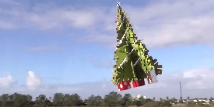 flying christmas tree