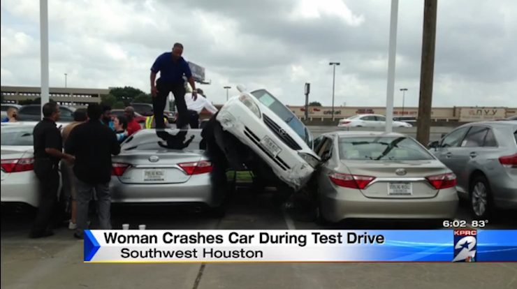 Woman Crashes Car Test Drive