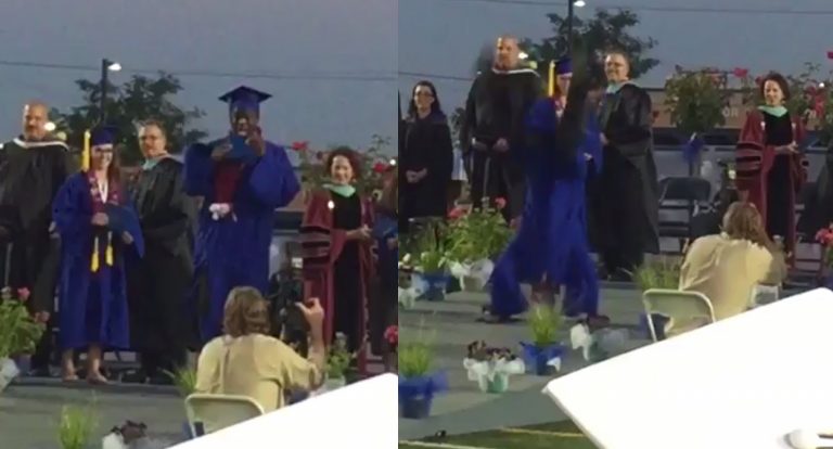 Video: Beaumont grad does awesome backflip during ceremony