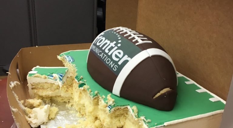 Frontier Communications sent cake to the local media, but all we get is crappy service