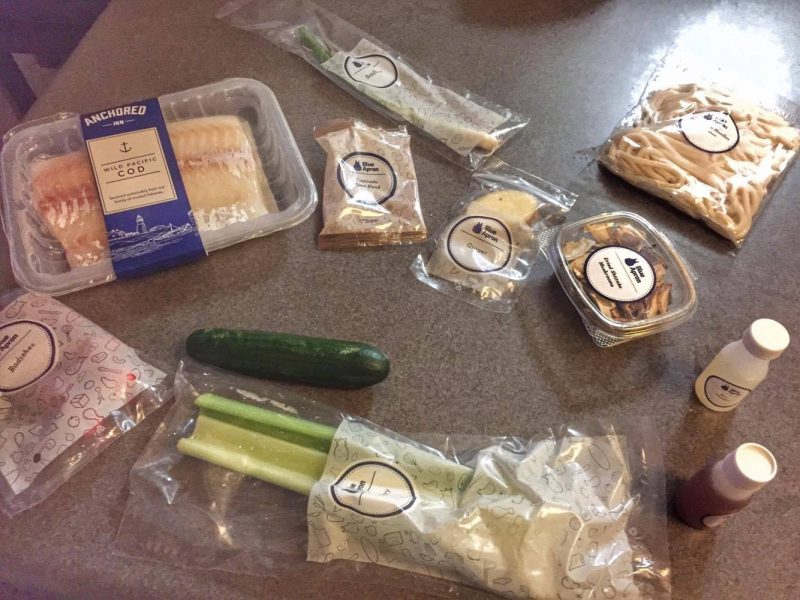 Blue Apron Seared Cod & Udon Noodles with Shiitake Broth & Togarashi-Spiced Cucumber ingredients