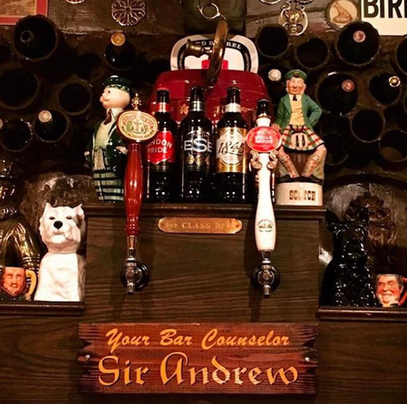 Bottles and taps at the bar at Lord Fletcher's in Rancho Mirage