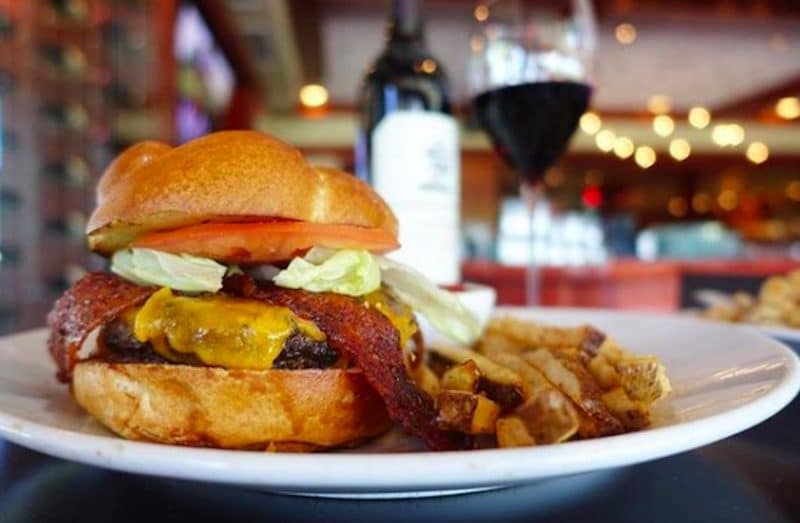 A hamburger from Fleming's Steakhouse
