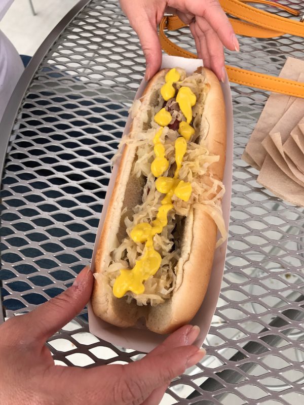 A huge hot dog served at Camelback Ranch during Dodgers Spring Training 