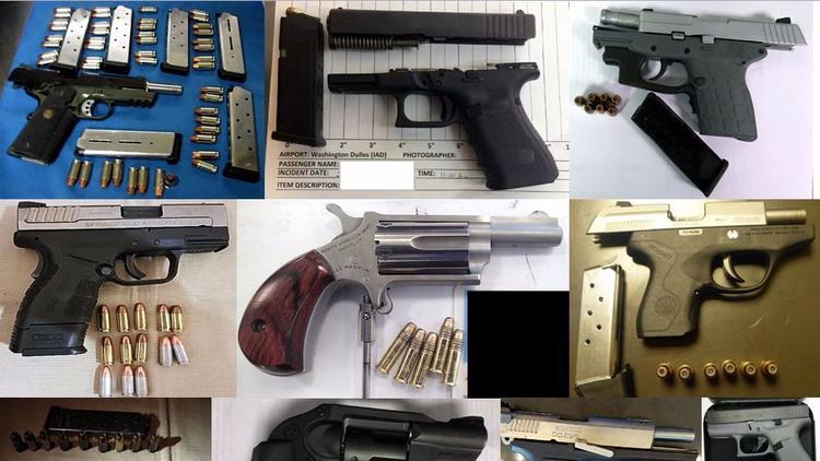 A record number of passengers tried to bring guns on airplanes last week