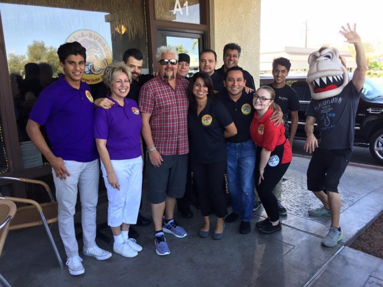 Here are some pics of Guy Fieri filming ‘Diners, Drive-Ins, and Dives’ in the Coachella Valley