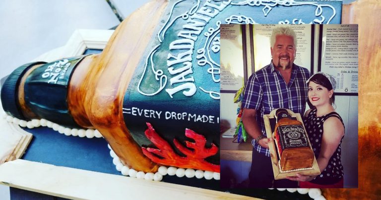 Guy Fieri was given a pretty rad Jack Daniels cake while he was in Cathedral City Guy Fieri was given a pretty rad Jack Daniels cake while he was in Cathedral City