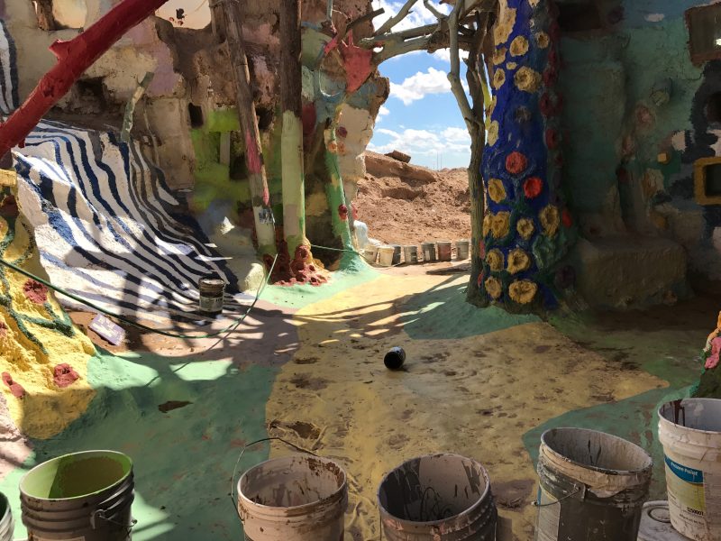 One of the tunnels inside of Salvation Mountain