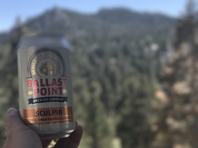 A beer that I brought from home at the top of the Palm Springs Aerial Tramway