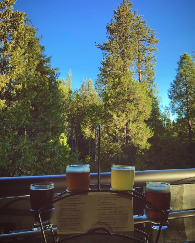 A beer flight of IPAs, stouts, barley wines, and more and Idyllwild Brewpub