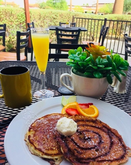 Cinnammon Roll Pancakes from Cups Cafe, Palm Desert