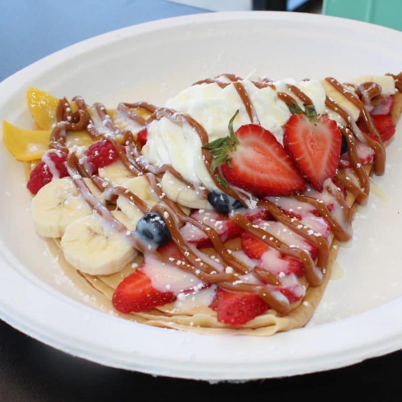 A breakfast crepe served at Lala's Waffles Crepes & Shakes in Cathedral City)