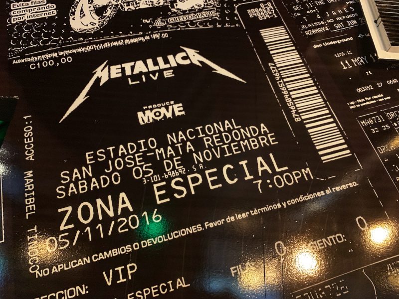 Metallica Ticket Little Bar Palm Desert